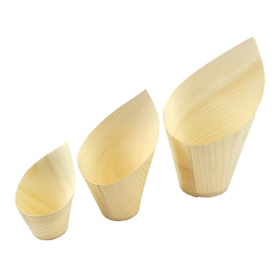 Sier Einwegbecher Holz schräg 5cl. (FSC®) ø32 x h75/35mm (50 Stück), Bild 4