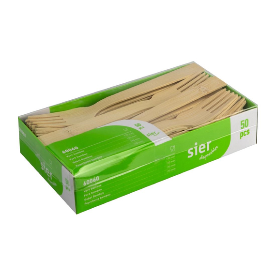 Sier Einweg-Gabeln Bambus 170 mm (50 Stück), Bild 5