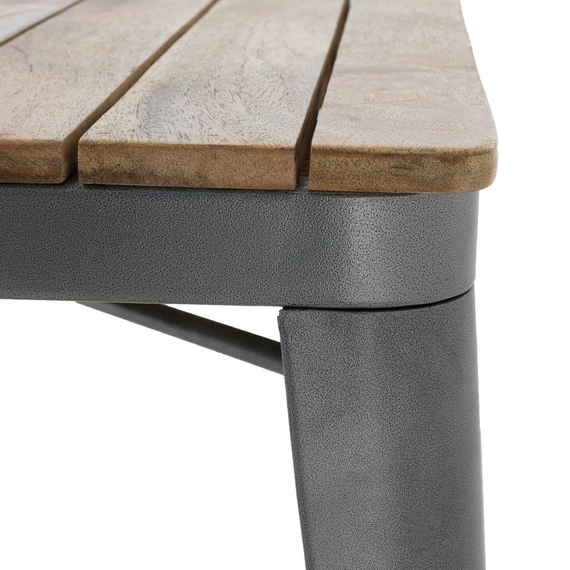 Bolero Bistro Esstisch Geschlitzte Mango Holzplatte Gewehrmetall Rahmen 650mm, Bild 5