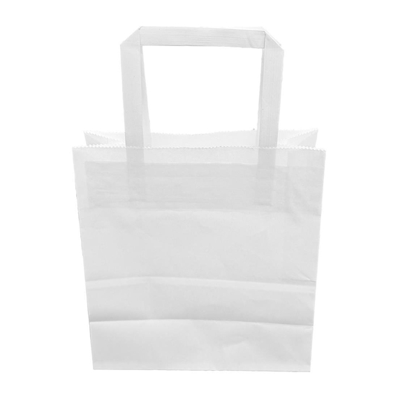 Fiesta Recycelbare Flacher Griff Weiße Papiertüten Klein (250 Stück), Bild 2