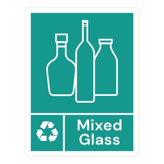 Jantex Slim Bin Label Mixed Glass