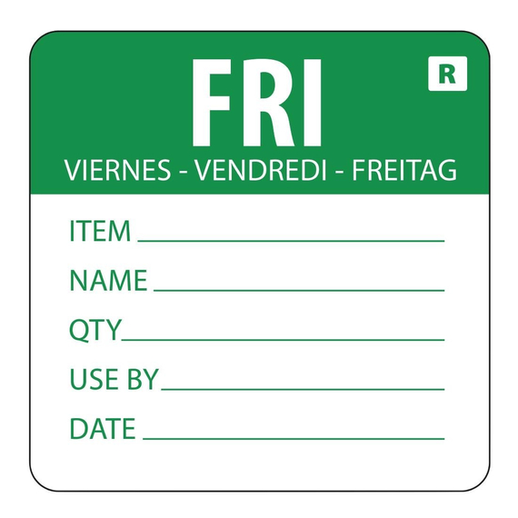 Hygiplas Farbcodesticker Freitag (500 Stück)