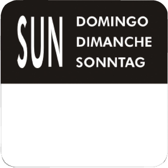 Vogue entfernbare Wochentagetiketten 2,5cm (7000 Stück)