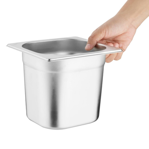 Vogue Edelstahl Gastronorm Behälter Set 2x 1/3 2x 1/6 Mit Deckeln, Bild 4