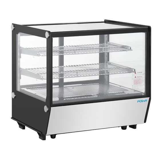 Polar G-Serie Tischkühlvitrine Schwarz Quadratglas 120Ltr, Bild 2