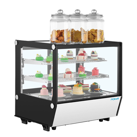 Polar G-Serie Tischkühlvitrine Schwarz Quadratglas 120Ltr, Bild 7