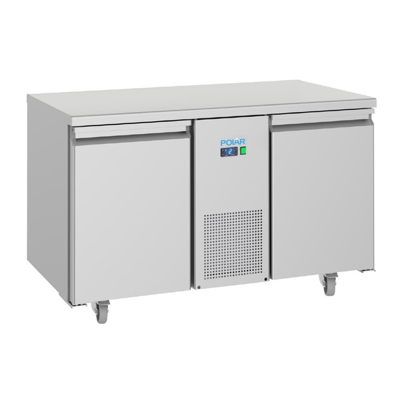 Polar U-Series Energieeffizienter 2-Tür-Thekenkühlschrank 281Ltr