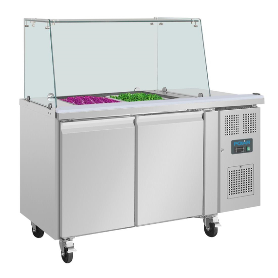 Polar U-Serie Premium Zweitürige Saladette Thekenkühlschrank der mit Schutz, Bild 4