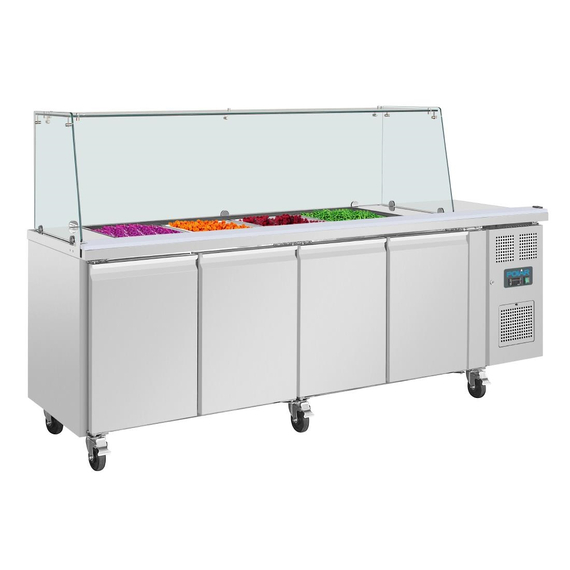 Polar U-Serie Premium Viertürige Saladette Thekenkühlschrank mit Schutz, Bild 2