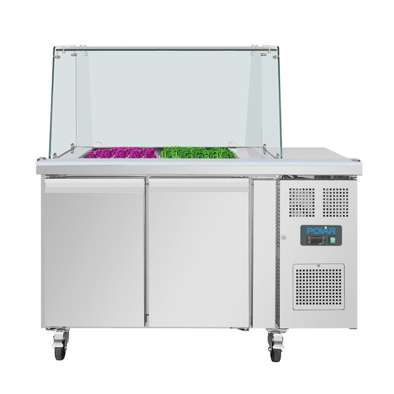 Polar U-Serie Premium Zweitürige Saladette Thekenkühlschrank der mit Schutz, Bild 3