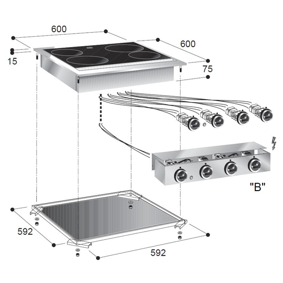Combisteel Glaskeramikherd 4 Zonen, Bild 2