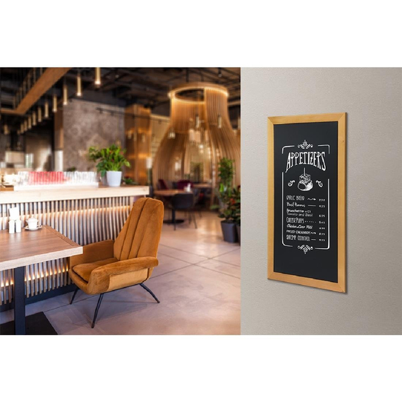 Securit lange Wandtafel Teakoptik 100 x 56cm