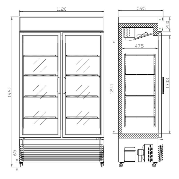 Combisteel Kühlschrank mit Schiebeglastüren Bez-750 Sl, Bild 3