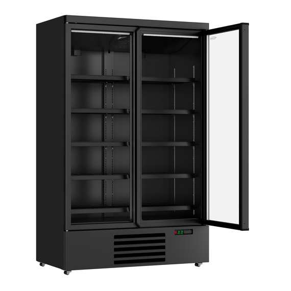 Combisteel Kühlschrank 2 Glastüren Schwarz Jde-1000R Bl, Bild 2