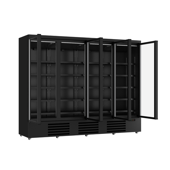 Combisteel Kühlschrank 4 Glastüren Schwarz Jde-2025R Bl, Bild 2