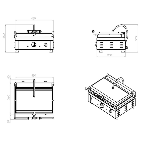 Combisteel Kontaktgrill Gerillt – Breite 510, Bild 2
