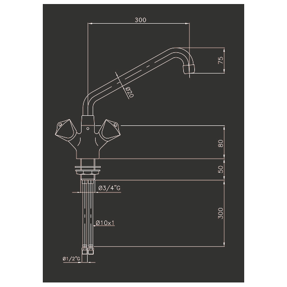 Combisteel Misch Auslegerzapfen mit 1 Loch, Bild 2