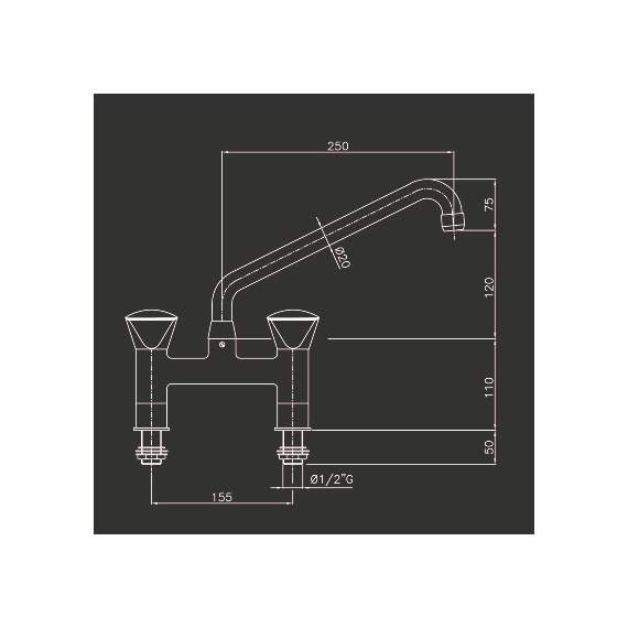 Combisteel Mischzapfen mit 2-Löcher, Bild 2