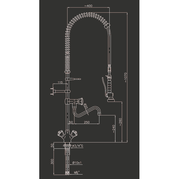 Combisteel Vorspüldusche mit 1-Loch – Art.-Nr.: 7212.0030, Bild 2