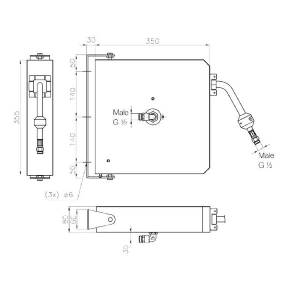Combisteel Schlauchhaspel 6 M mit Spritzpistole, Bild 2