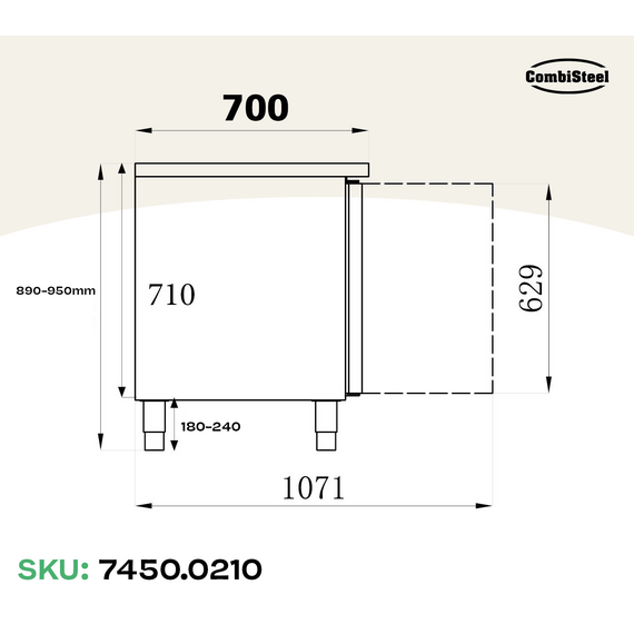 Combisteel Standard Line 700 Kühltisch Spülbecke 2 Türen, Bild 2