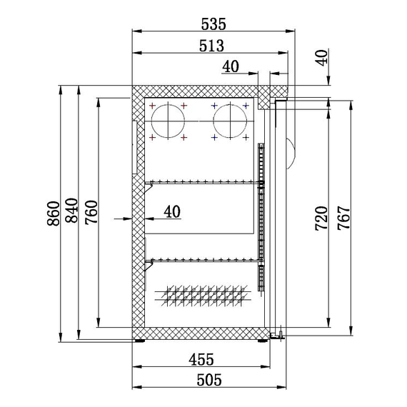Combisteel Standard Line Barkühler Schwarz 3 Türen, Bild 2