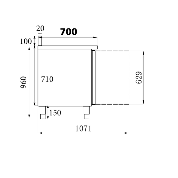 Combisteel Standard Line Kühltisch Aufkantung 3 Türen, Bild 2