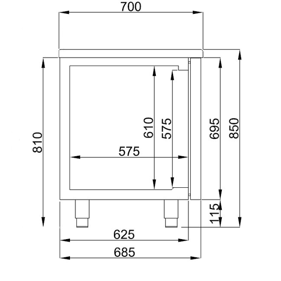 Combisteel Pro Line 700 Kühltisch 6 Schubladen Monoblock Energy Line, Bild 2
