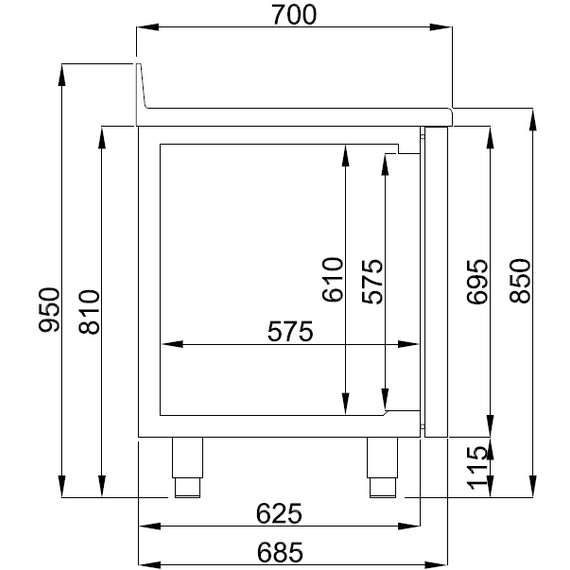Combisteel Pro Line 700 Kühltisch Aufkantung 4 Türen Monoblock Energy Line, Bild 3