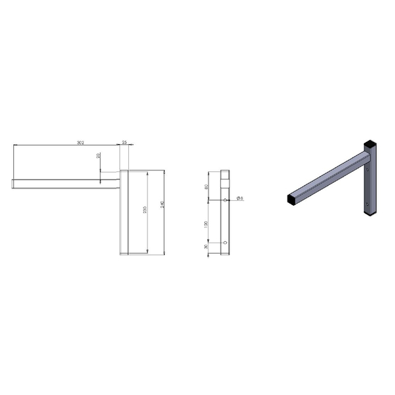 Combisteel Feste Konsole Einzel 300 – Art.-Nr.: 7412.0730, Bild 2