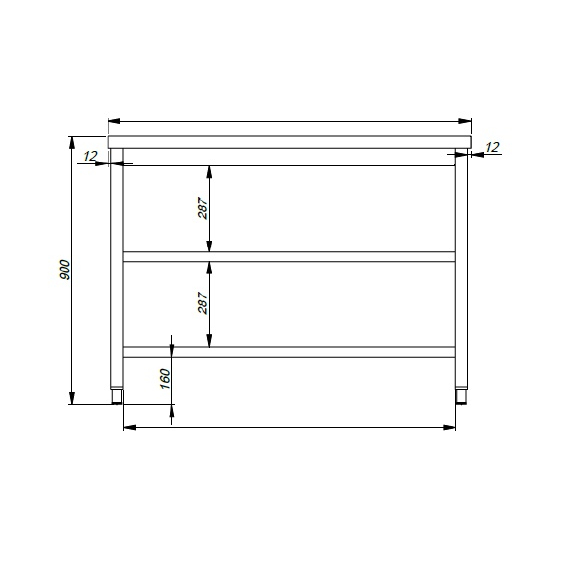 Combisteel 800 Arbeitstisch 2 Boden 1500, Bild 2
