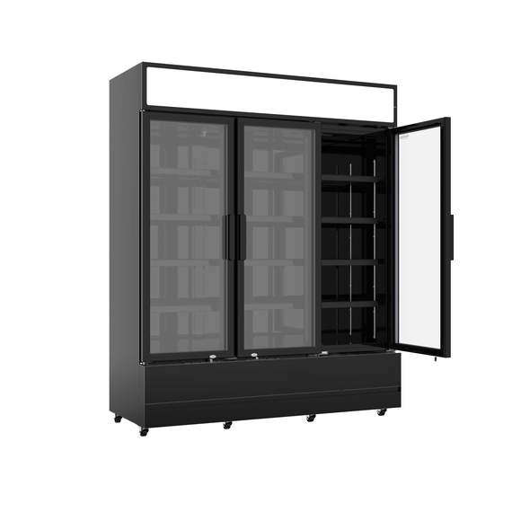 Combisteel Kühlschrank 3 Glastüren Schwarz Fcu-1200 Bl, Bild 2