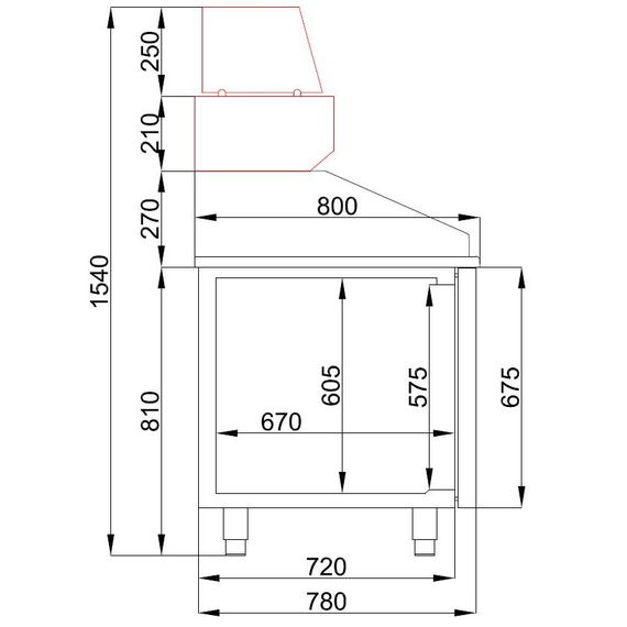 Combisteel Pro Line Pizzatisch mit 2 Türen Und 5 Schubladen, Bild 2
