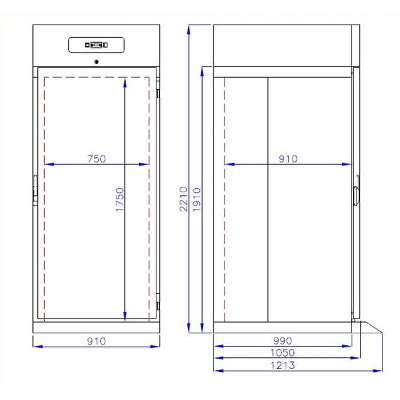 Combisteel Pro Line Roll-In Tiefkühlschrank Edelstahl Mono Block 700 Ltr, Bild 3