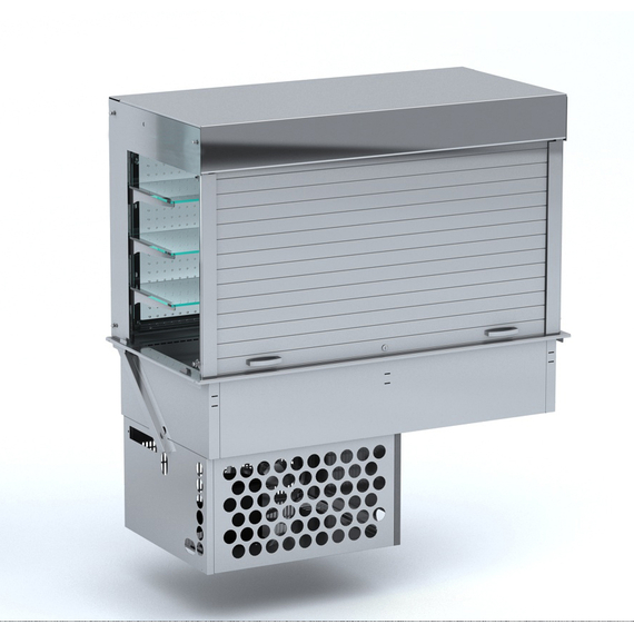 Combisteel Einbaukühlvitrine Eckig  mit Jalousie 4/1 Gn
