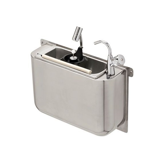 Combisteel Spülbecke für Eislöffel mit Wasserhahn Und Eislöffeldusche 410X120X270  mit Wasserablaufloch, Wasseranschluss Und Überlaufrohr