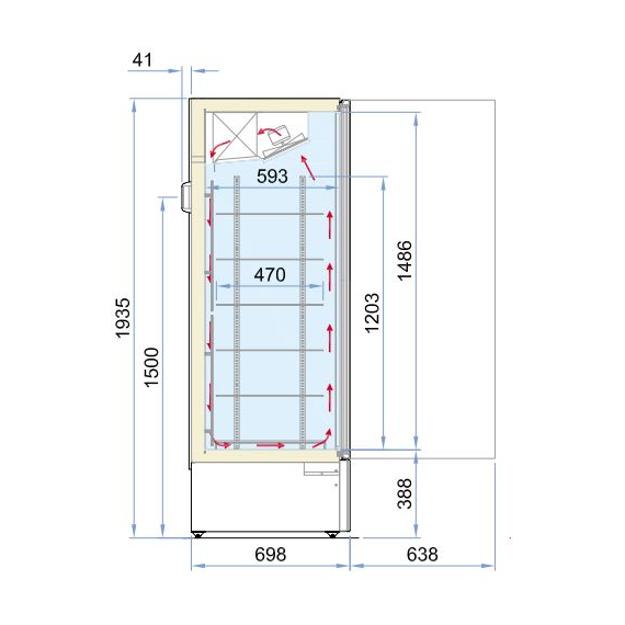 Combisteel Tiefkühlschrank Glastür Marin Umluft, Bild 2