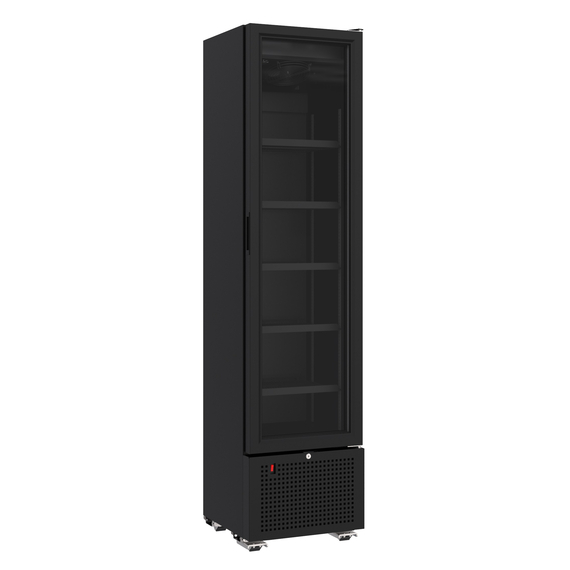 Combisteel Kühlschrank 1 Glastür Schwarz 221L