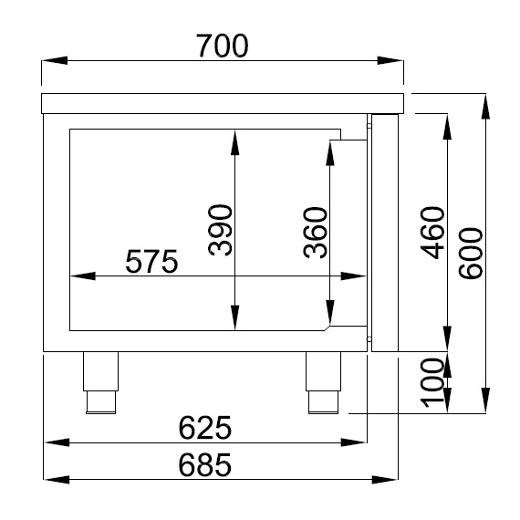 Combisteel Pro Line Kühltisch 600 Hoch 2 Schubladen, Bild 3