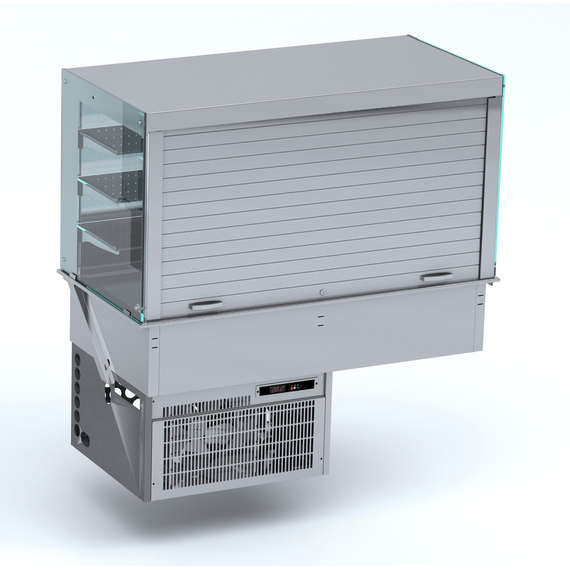 Combisteel Einbau Wandmodell Kühlvitrine Eckig  - mit Jalousie 4/1 Gn