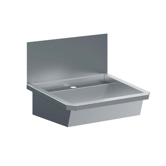 Combisteel Edelstahl Waschbecken 1 Ablasshahn 600mm  Ablaufstopfen Und Schutzwand Inklusive, Exklusiv Hahn
