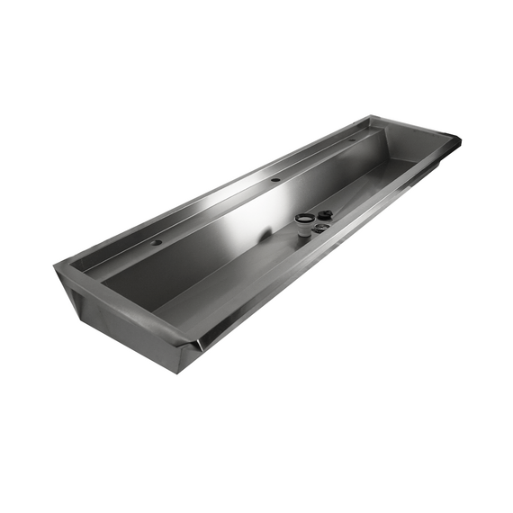 Combisteel Edelstahl Waschbecken 3 Ablasshahne 1800mm  Ablaufstopfen Und Schutzwand Inklusive, Exklusiv Hahne, Bild 9