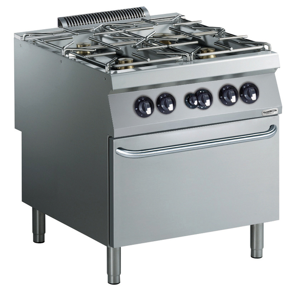 Combisteel Pro 900 Gasherd 4 Br. mit Gas Backofen