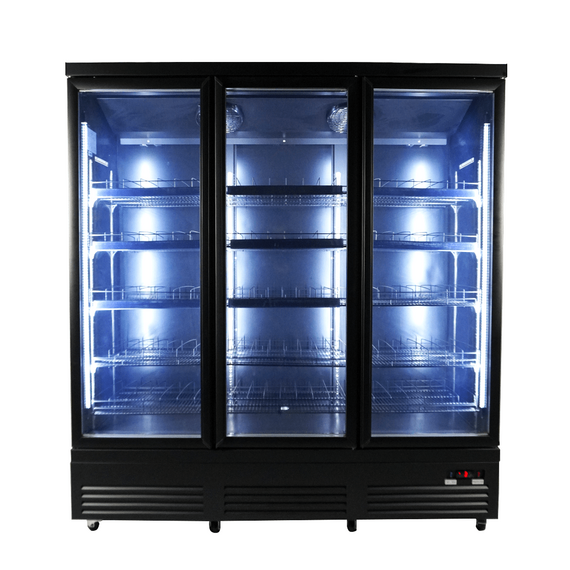 Combisteel Kühlschrank 3 Glastüren Schwarz Ceb-1600R Bl, Bild 2