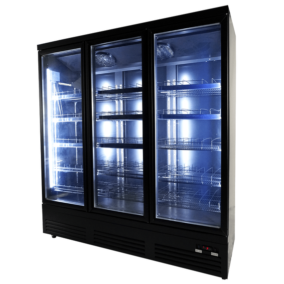 Combisteel Kühlschrank 3 Glastüren Schwarz Ceb-1600R Bl, Bild 4