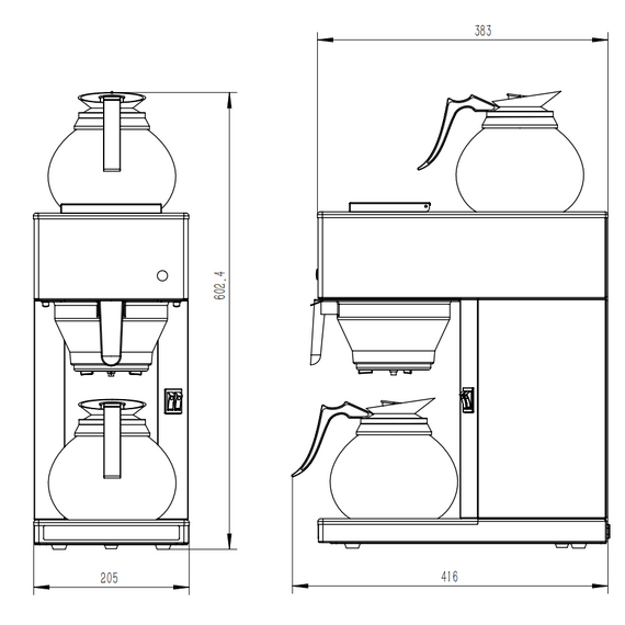 Combisteel Kaffeemaschine Inkl. 2 Kaffeekanne Aus Glas 1.8L, Bild 10