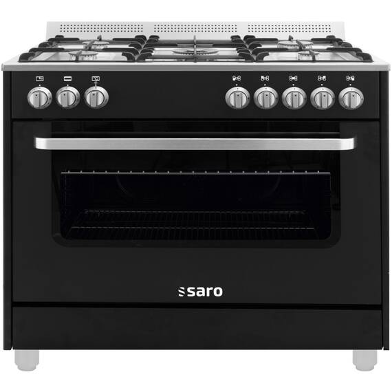 SARO Multifunktionsherd Gas/Elektro TS95C61LNE, Farbe: Schwarz