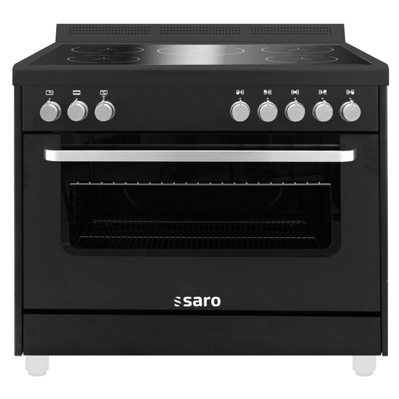 SARO Induktionsherd +Elektrobackofen Modell TS95IND61N schwarz, Farbe: Schwarz