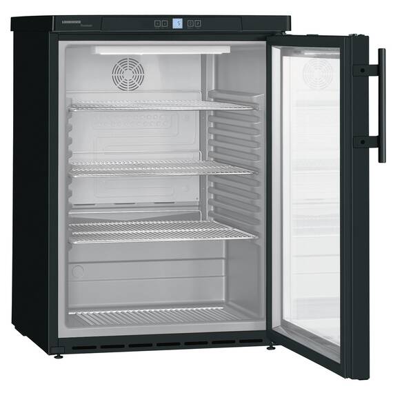 Liebherr FKUv 1613 Premium Getränkekühlschrank mit Glastür und LED Unterbaufähig, Ausführung: Schwarz