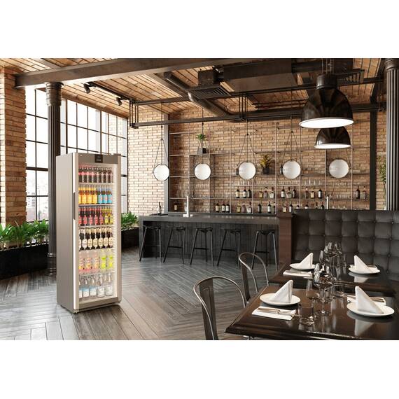 Liebherr MRFvd 4011 Getränkekühlschrank mit Glastür, Display und LED Lichtsäule, Türart : Glastür, Farbe: Grau, Modell: MRFvd 4011, Bild 5